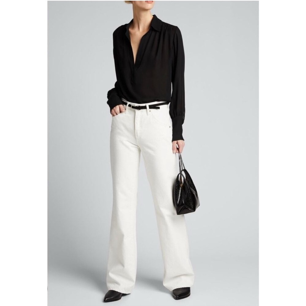 Nili Lotan Celia Bootcut Jeans Women’s Cream Wash Size 24